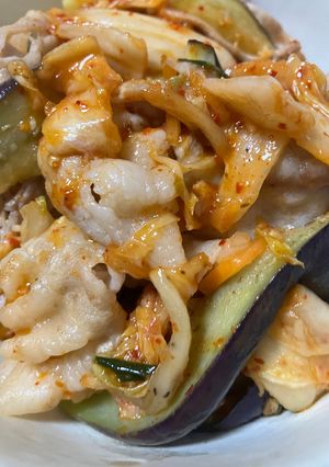 簡単 なす豚キムチ丼-レシピのメイン写真