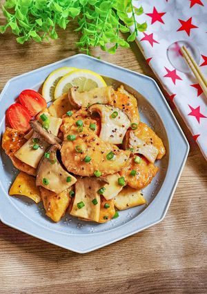 ささみとエリンギのレモンバター醤油炒め-レシピのメイン写真