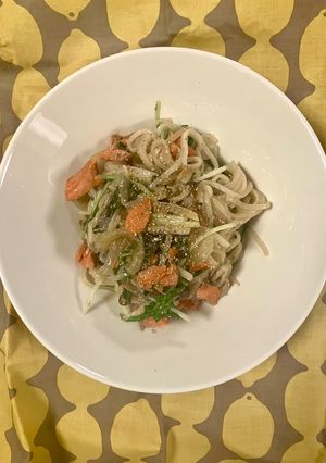 グルテンフリー！鮭とキノコの焼きビーフン-レシピのメイン写真