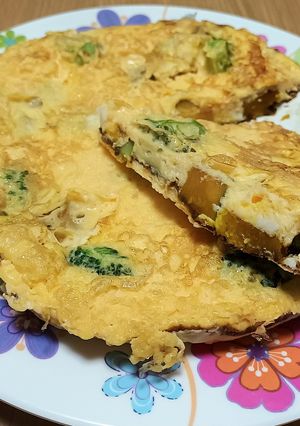 簡単！かぼちゃとブロッコリーのキッシュ風-レシピのメイン写真