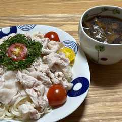 รูปของ なすと豚しゃぶの素麺