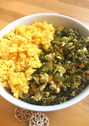 給食の「高菜そぼろ」♡ごはんにかけて丼-レシピのメイン写真