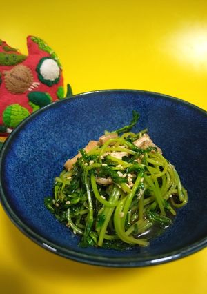 豆苗と油揚げのレンポン和え-レシピのメイン写真