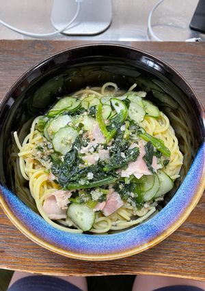 超簡単！ピリ辛にんにく薫る冷製ミソパスタ-レシピのメイン写真