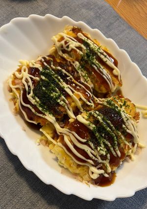 豆腐と鶏胸肉でヘルシーお好み焼き-レシピのメイン写真
