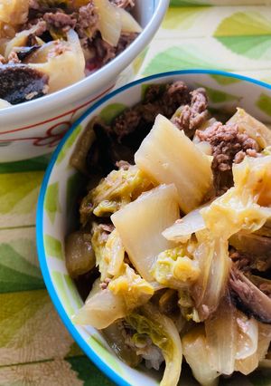 白菜たっぷり牛丼-レシピのメイン写真