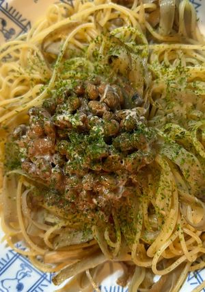 ごぼうと納豆の味噌パスタ-レシピのメイン写真