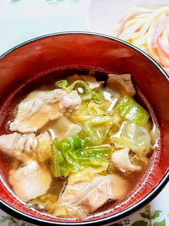 簡単ランチ!春キャベツ豚バラのつけうどん-レシピのメイン写真
