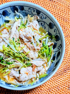 豆苗ともやしの梅風味豚しゃぶサラダ-レシピのメイン写真
