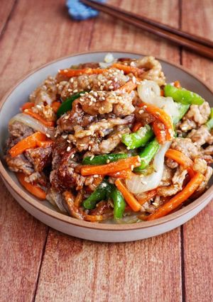【豚肉と野菜の甘酢炒め】-レシピのメイン写真