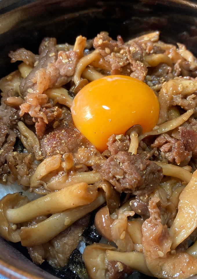 リメイク！牛肉としめじのしぐれ煮丼-レシピのメイン写真