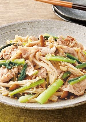 野沢菜漬と豚肉の炒め物-レシピのメイン写真