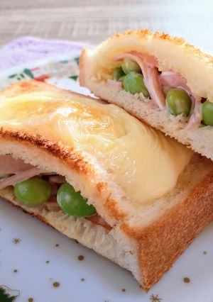 枝豆とハムのポケットトーストサンド-レシピのメイン写真