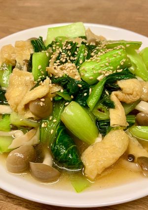 ちんげん菜と油揚げのとろっと炒め-レシピのメイン写真