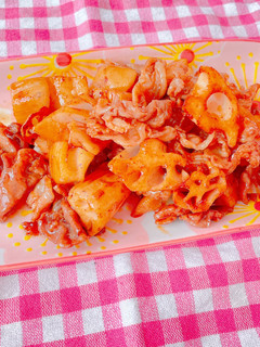 れんこん豚こま炒め-レシピのメイン写真