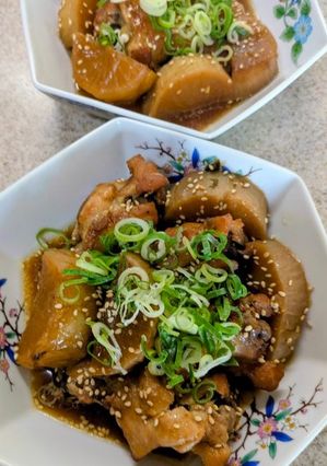 【圧力鍋】手羽元と大根のさっぱり梅酢しょうゆ煮-レシピのメイン写真