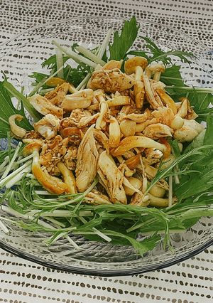 水菜とささ身とブナピーのヘルシーサラダ-レシピのメイン写真