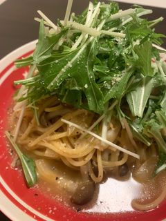 水菜とツナとしめじの和風パスタ-レシピのメイン写真