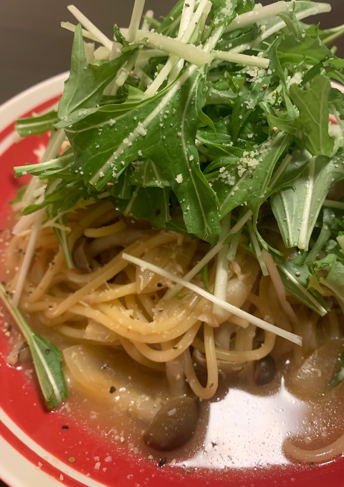 水菜とツナとしめじの和風パスタ-レシピのメイン写真