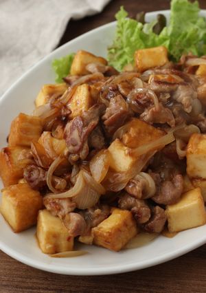 節約満足【豚こまと玉ねぎの甘辛梅炒め】-レシピのメイン写真