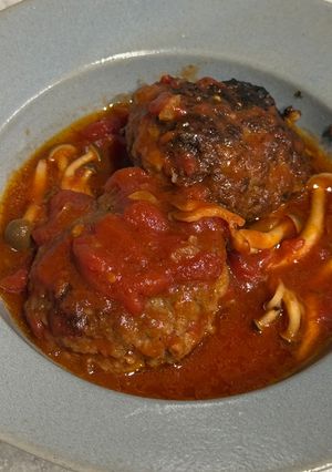 簡単トマト煮込みハンバーグ-レシピのメイン写真