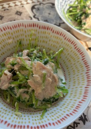 豆苗とツナのわさびマヨ和え-レシピのメイン写真