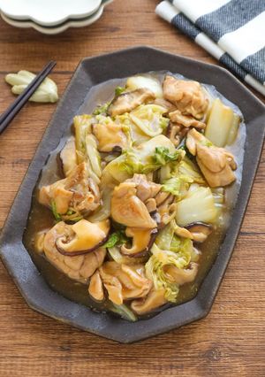 コクうま♡鶏肉と白菜のオイスター甘酢炒め-レシピのメイン写真