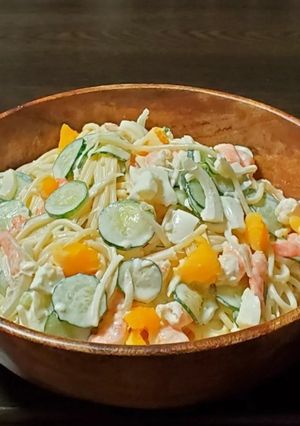 海老と卵のごちそうスパサラ-レシピのメイン写真