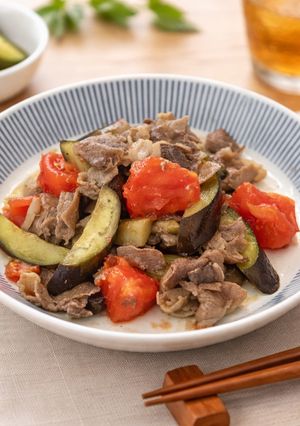 マキシマムが決め手ナスとトマトの豚肉炒め-レシピのメイン写真