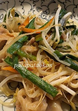 豚肉とニラ、モヤシの豆板醤炒め-レシピのメイン写真