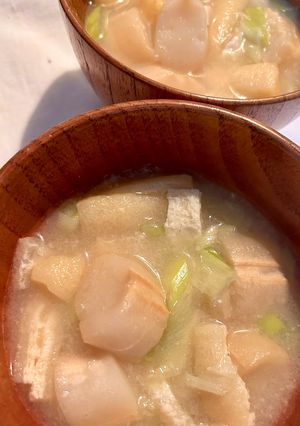 焼き麩と白ネギのお味噌汁-レシピのメイン写真