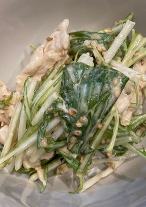 ささみと水菜の味噌マヨ和え-レシピのメイン写真