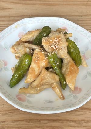 ささみと舞茸とししとうの味噌マヨ炒め-レシピのメイン写真