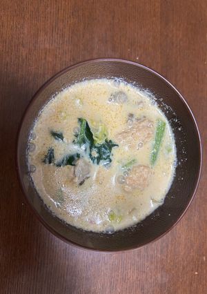 鶏ひき肉と野菜の豆乳スープ-レシピのメイン写真