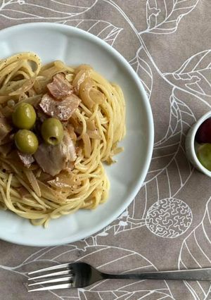 玉ねぎとベーコンのクリーム仕立てのパスタ-レシピのメイン写真