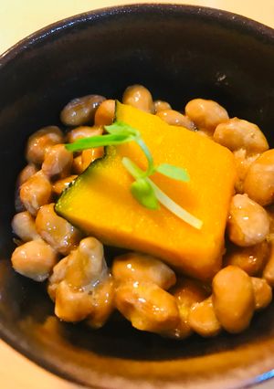 コラボ 納豆●納豆×カボチャの甘煮-レシピのメイン写真
