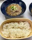 素麺と肉つゆ　旬の九条ねぎを添えて