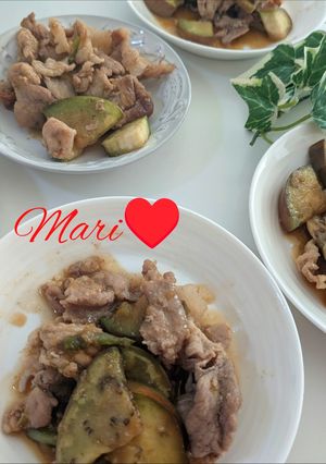 白なすと豚こま肉の炒め物-レシピのメイン写真