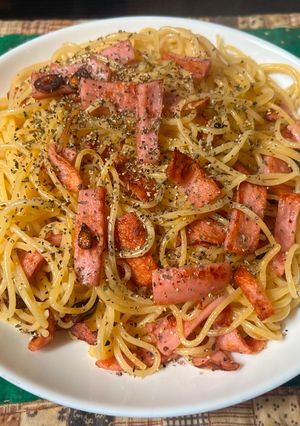 スパゲティ魚肉ソーセージのペペロンチーノ-レシピのメイン写真