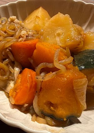 秋野菜！カボチャ入りこってり肉じゃが-レシピのメイン写真