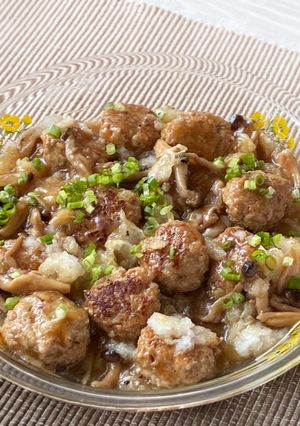 鶏つくねとしめじの大根おろし和え-レシピのメイン写真