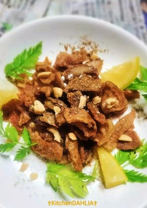 鶏皮の脂抜きレモン香菜和え🥜さっぱり深夜おつまみ-レシピのメイン写真