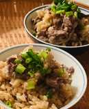 牛ごぼうの甘酒生姜炊き込みご飯