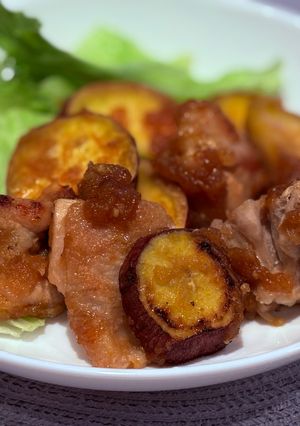 鶏肉とさつまいものりんごソース炒め-レシピのメイン写真