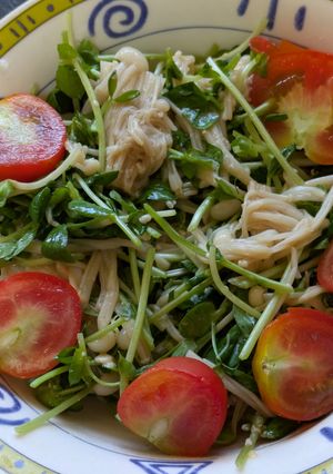豆苗とエノキの酢醤油和え-レシピのメイン写真