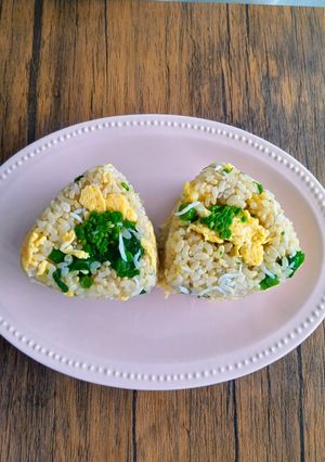 おにぎり☆卵そぼろ＆しらす干し＆菜の花♪-レシピのメイン写真