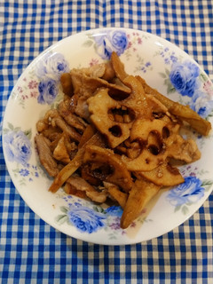 ゴボウとレンコンの豚こま肉炒め-レシピのメイン写真