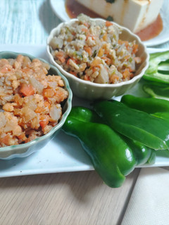 パリパリピーマン根菜そぼろ乗せ※簡単副菜-レシピのメイン写真