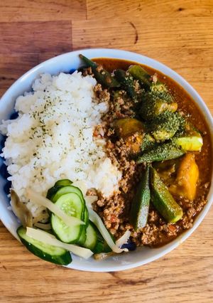 鎌倉野菜（白茄子とオクラ）スパイスカレー-レシピのメイン写真