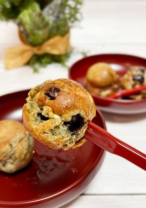 【ポリ袋で簡単】黒豆とお餅のプチケーキ-レシピのメイン写真